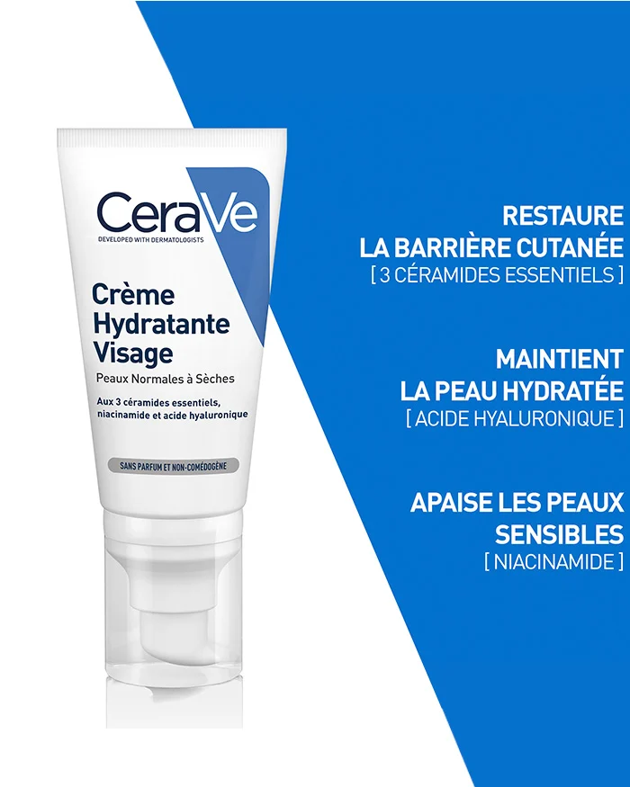 CERAVE Crème Hydratante Visage SPF25 Peau Normale à Sèche 52ml CERAVE Crème Hydratante Visage SPF25 Peau Normale à Sèche 52ml – Image 3
