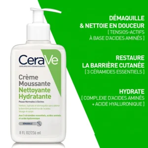 CERAVE CREME MOUSSANTE NETTOYANTE HYDRATANTE 236ml CERAVE CREME MOUSSANTE NETTOYANTE HYDRATANTE 236ml