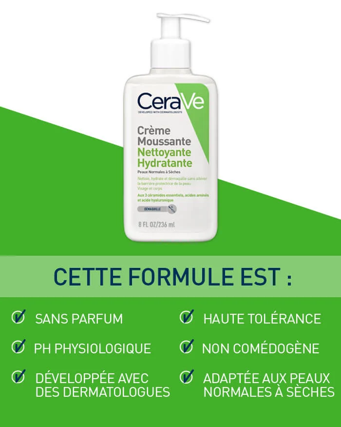 CERAVE CREME MOUSSANTE NETTOYANTE HYDRATANTE 236ml CERAVE CREME MOUSSANTE NETTOYANTE HYDRATANTE 236ml – Image 4