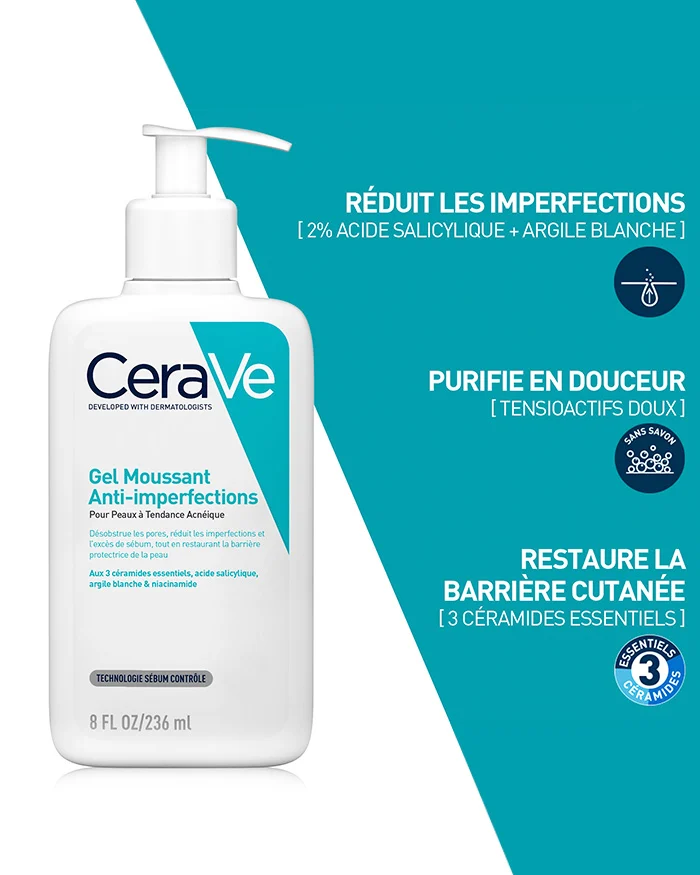 CERAVE GEL MOUSSANT ANTI-IMPERFECTIONS 236ML CERAVE GEL MOUSSANT ANTI-IMPERFECTIONS 236ML – Image 2