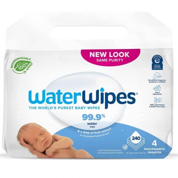 WATERWIPES Pack lingettes Bébé 4x60 unités