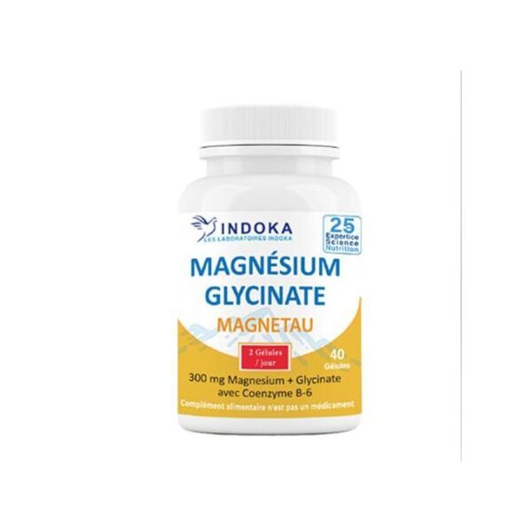 INDOKA Magnésium Glycinate Magnetau 40 Gélules 300 mg