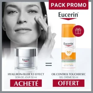 EUCERIN PACK PROMO HYALURON-FILLER JOUR 50ML + OIL CONTROL SPF50+ 50 ML OFFERT