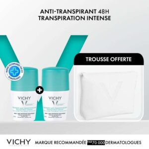 VICHY OFFRE 2 DEODORANT ANTI TRANSPIRANT 48H TRANSPIRATION INTENSE + TROUSSE OFFERTE
