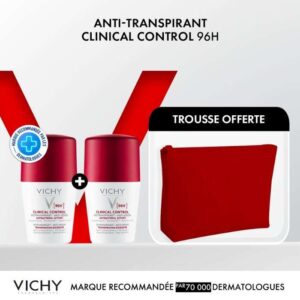VICHY OFFRE 2 DEODORANTS CLINICAL CONTROL 96H +TROUSSE OFFERTE
