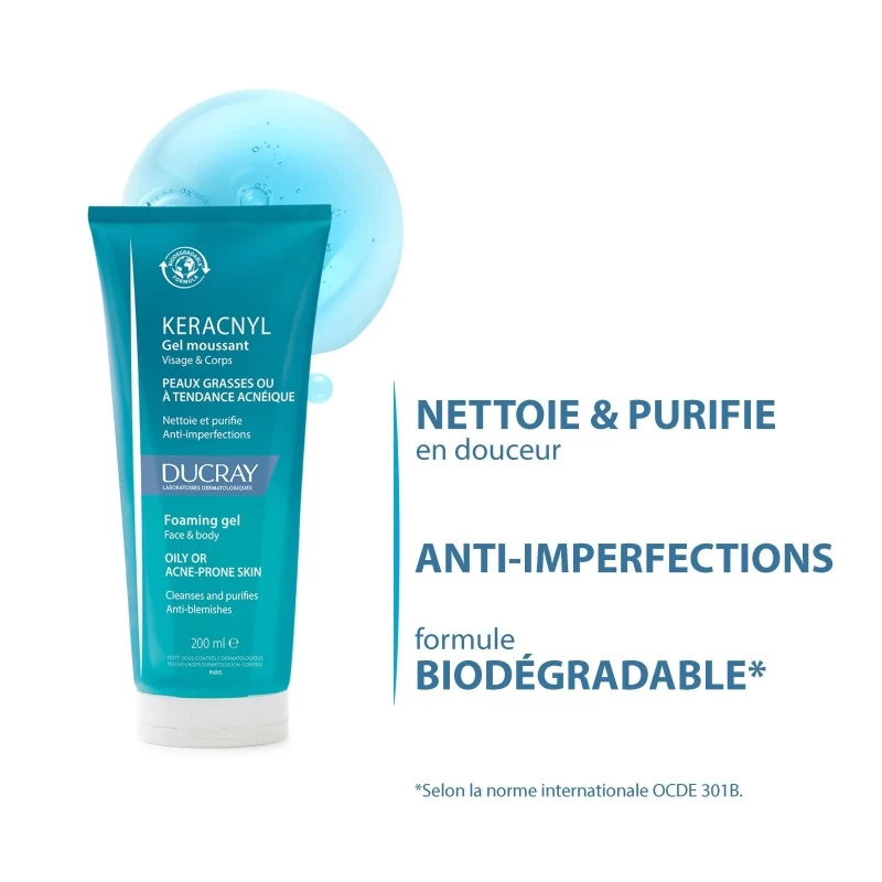 DUCRAY KERACNYL GEL MOUSSANT 200ml DUCRAY KERACNYL GEL MOUSSANT 200ml – Image 2