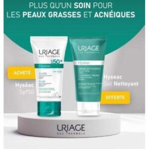 Uriage hyseac fluid spf50 50ml = gel nettoyant 50ml offert