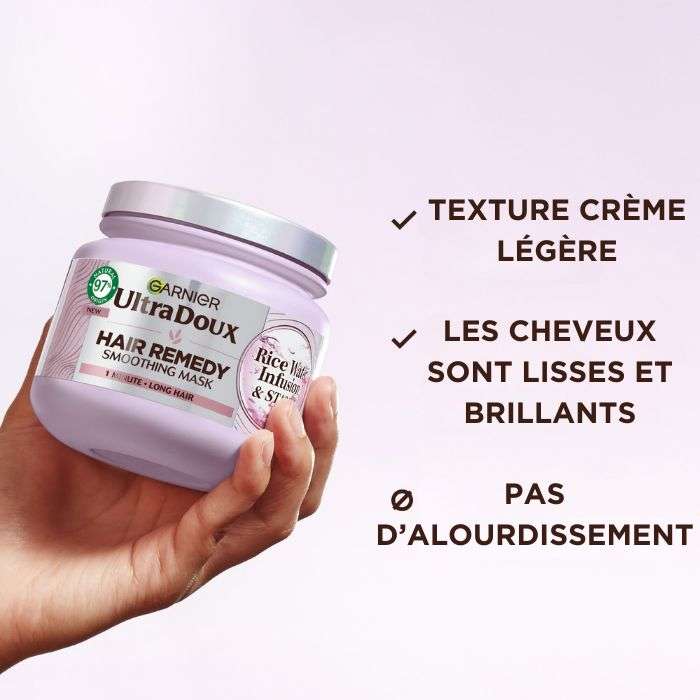 Garnier ultra doux rice water masque infusion d’eau de riz et amidon 340G Garnier ultra doux rice water masque infusion d’eau de riz et amidon 340G – Image 2